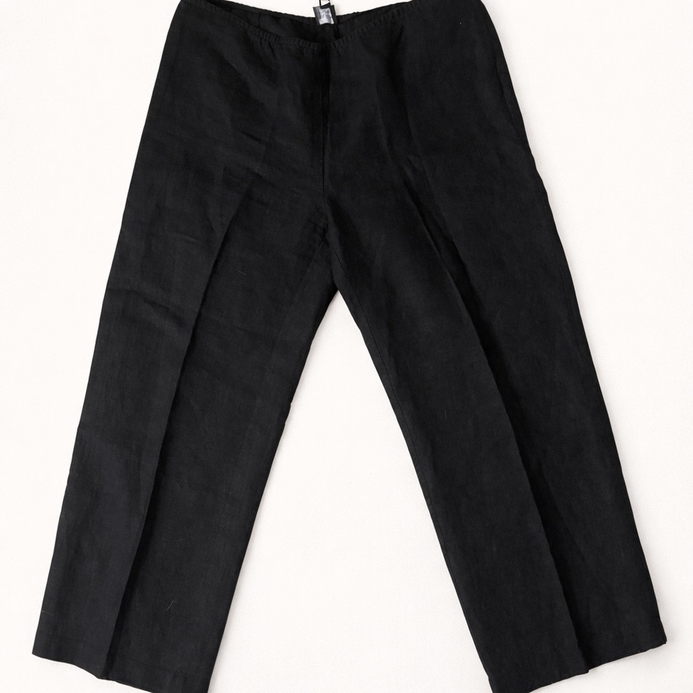 Eileen Fisher Side Zipper Straight Leg Linen Pants